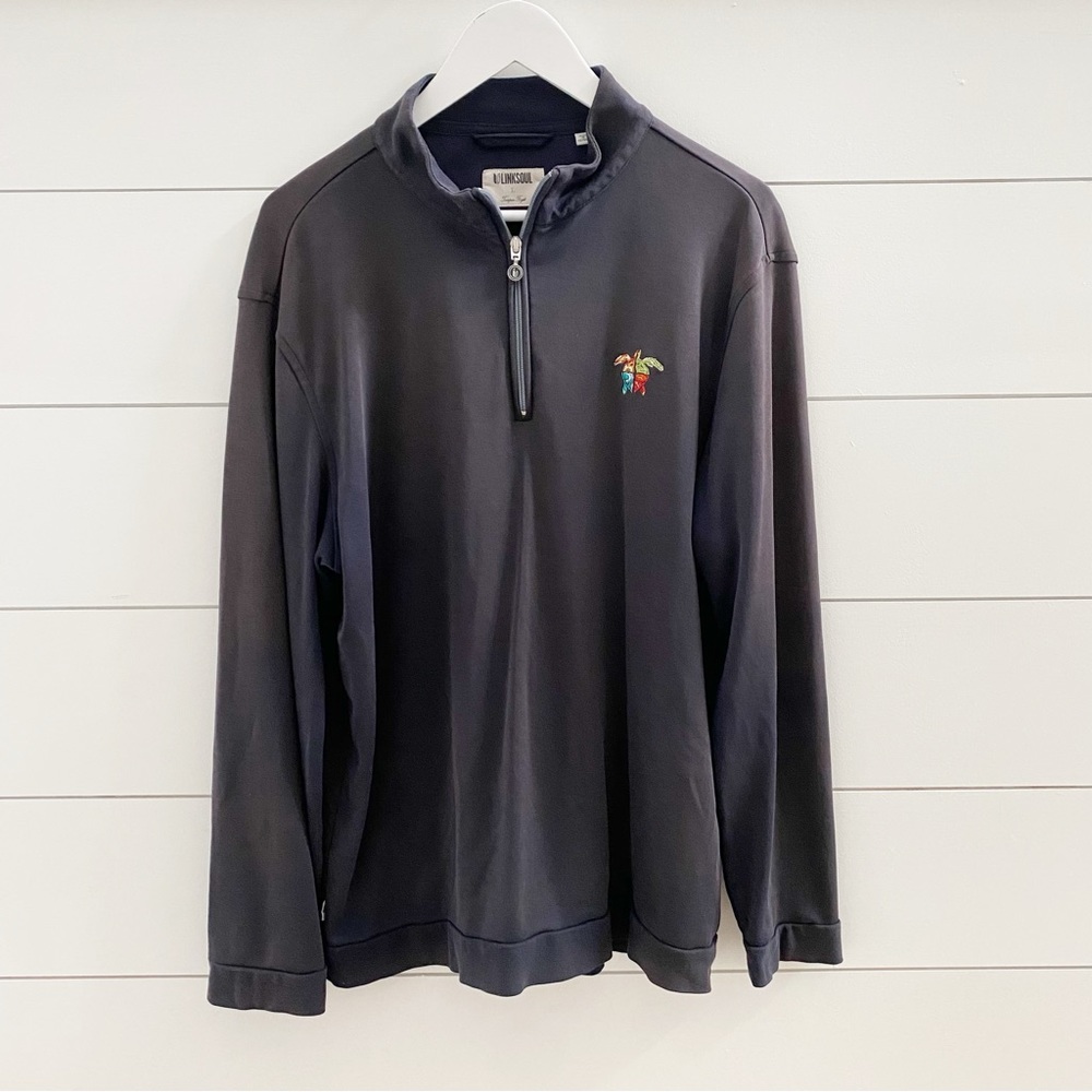 LinkSoul Black Quarter Zip Performance Jacket Size L